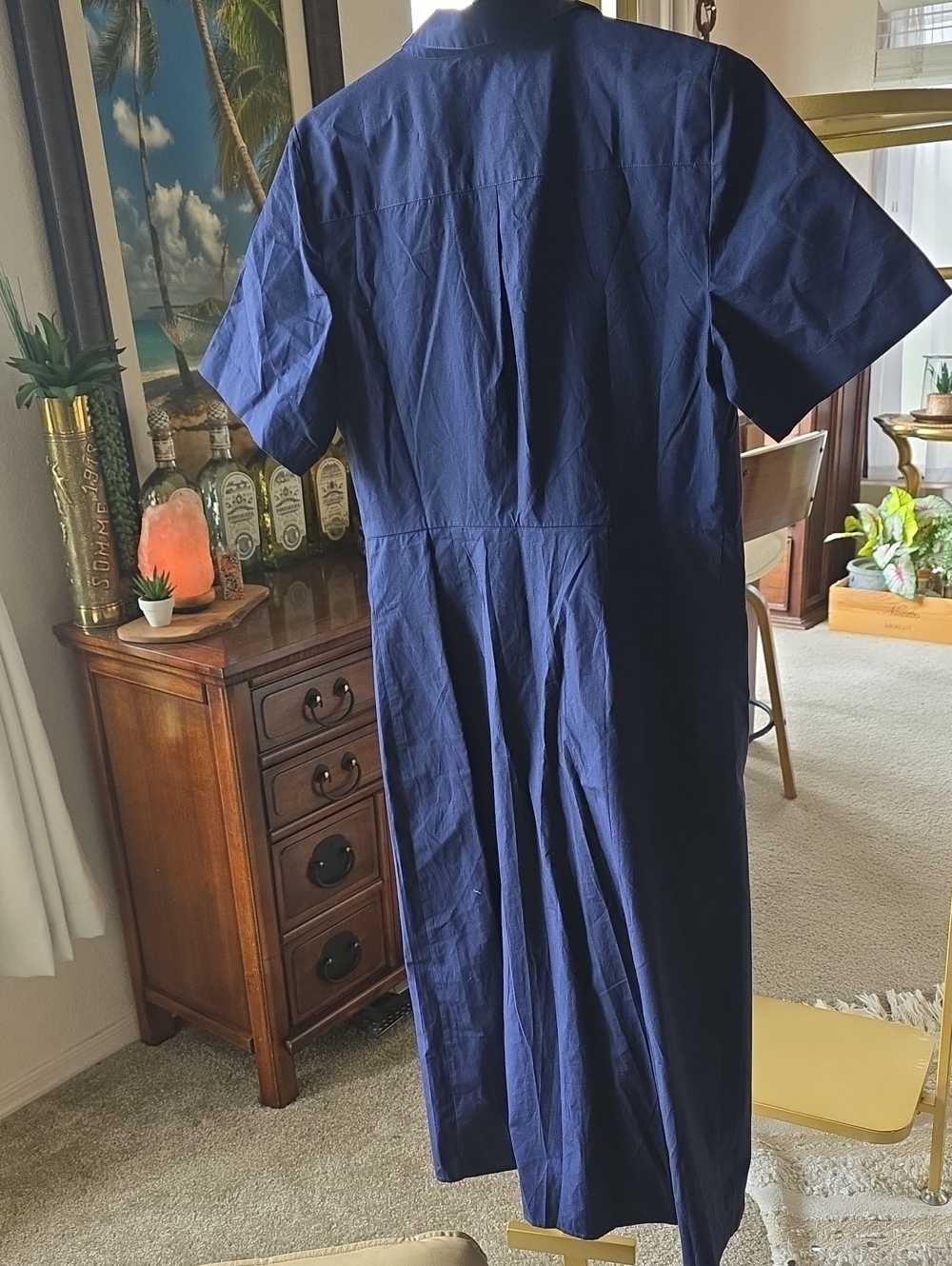 Utility midi shirt-dress in cotton J. Crew Navy Short-Sleeve Shirt Dress 10 - Picture 3 of 6